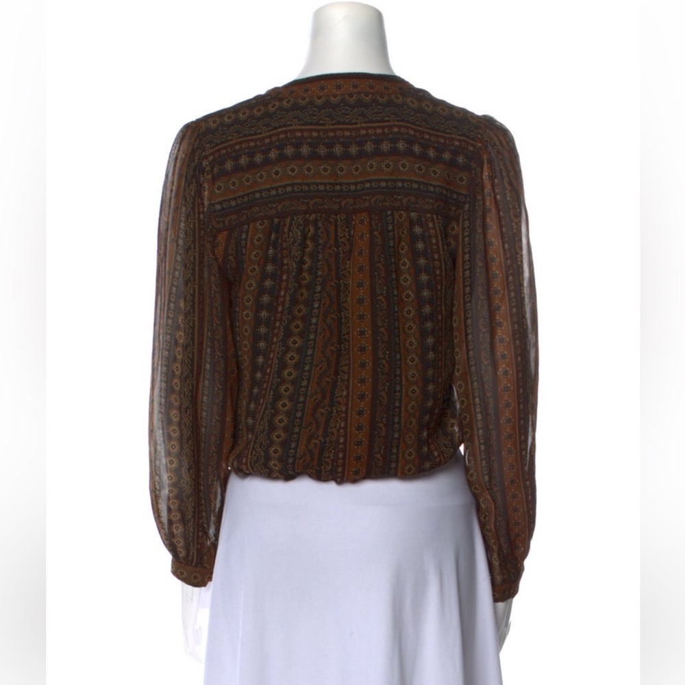 Veronica Beard Brown Patterned Blouse - image 3